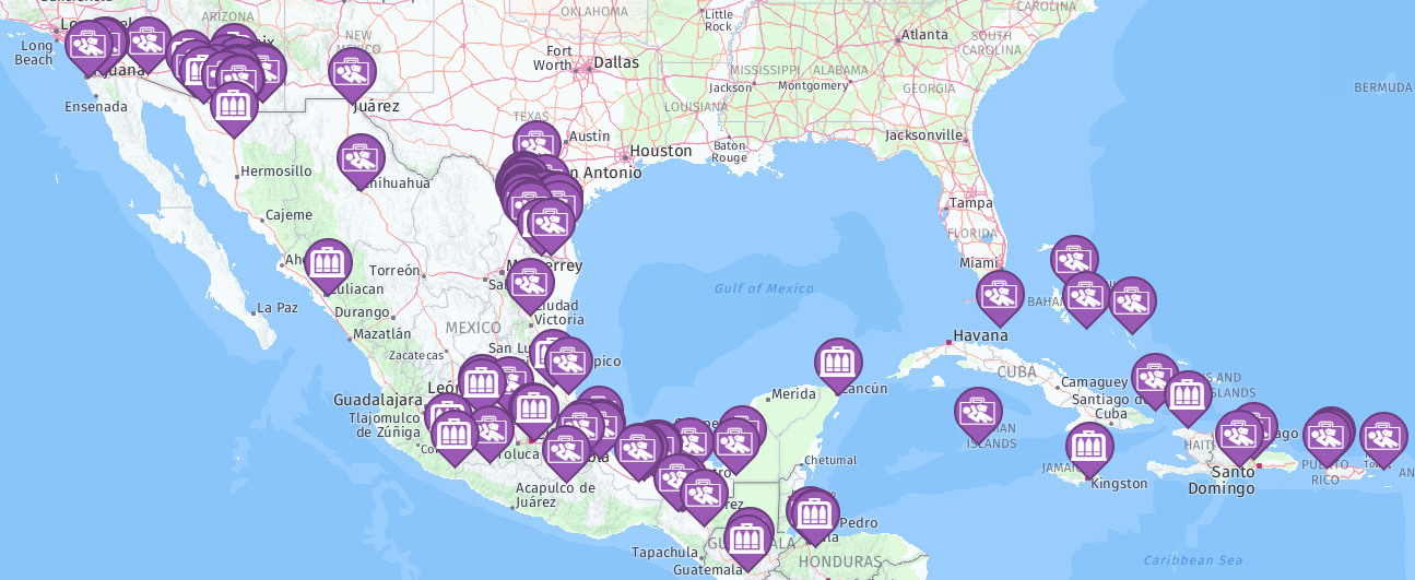 Weapons Trafficking and Human Trafficking incidents in Mexico and greater region since January 1st 2018.