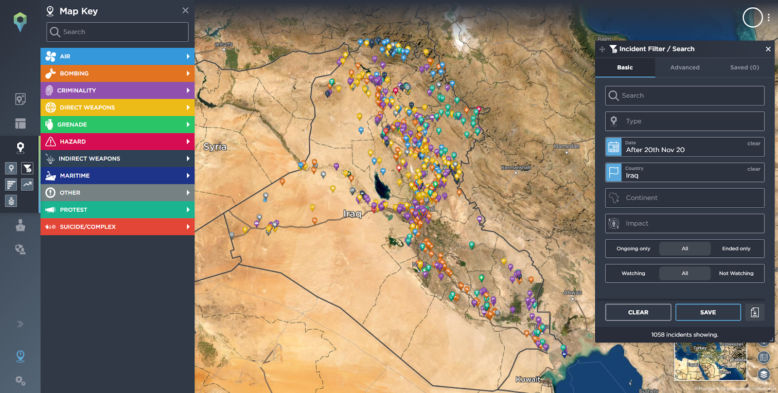 setting up a mining operation - Incidents reported in Iraq in the last 6 months. 