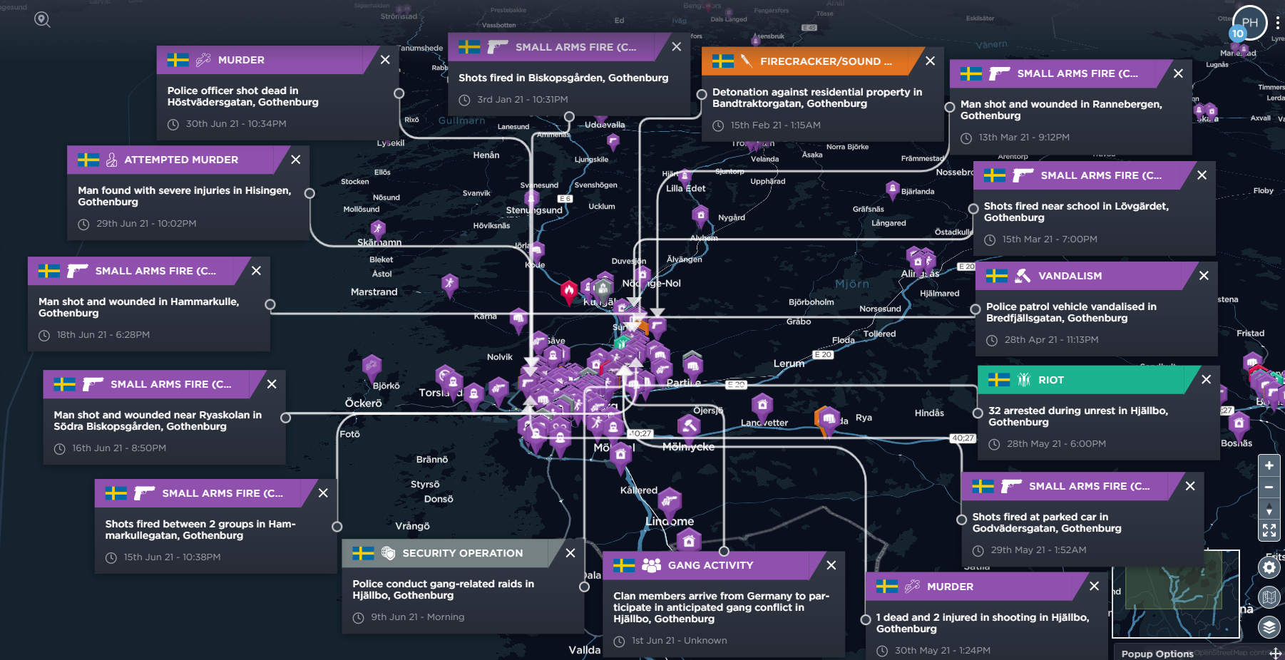 Sweden Police Shooting Gothenburg Gang Activity 2021