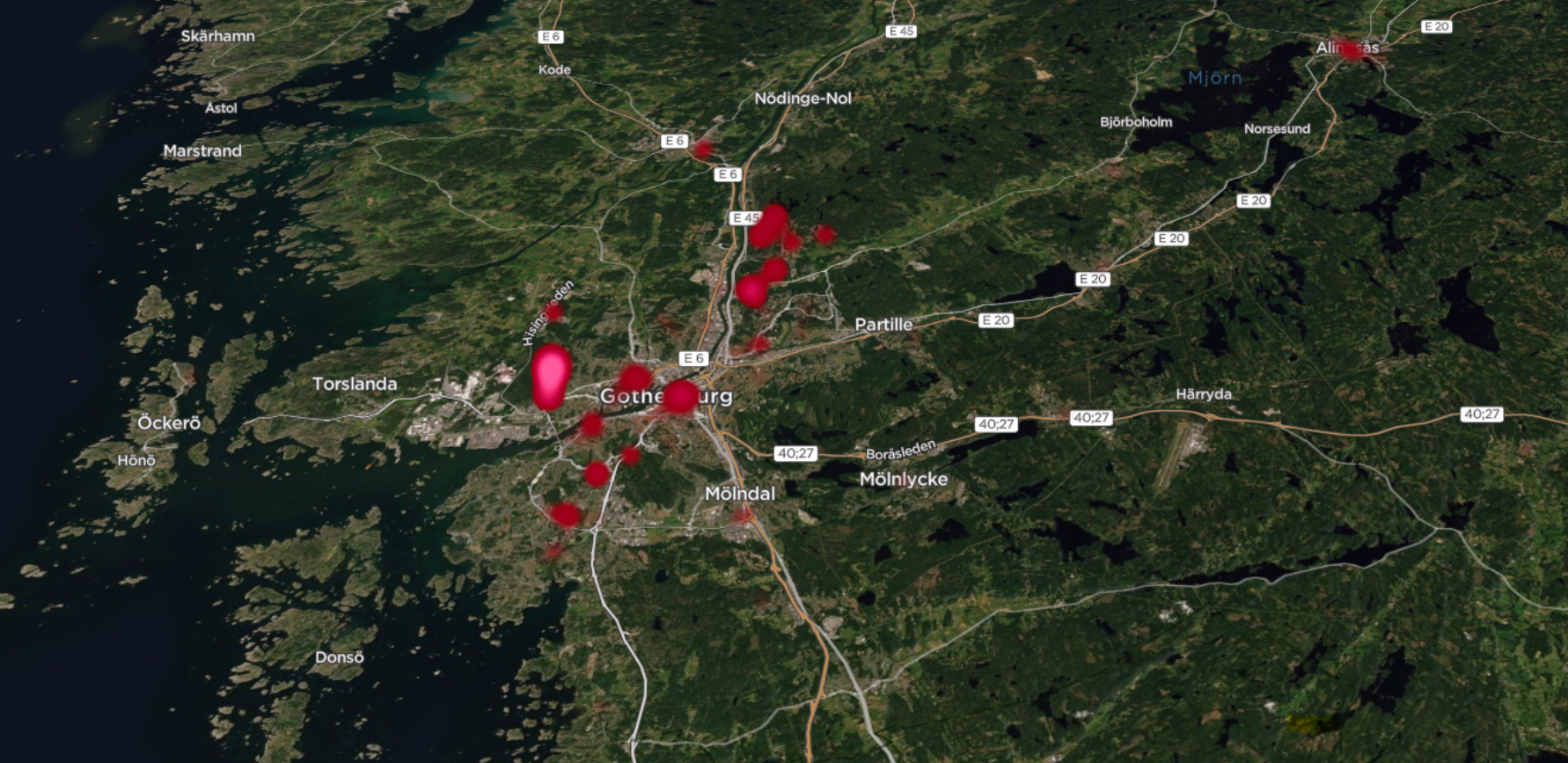 Sweden Police Shooting Gun Violence Heatmap