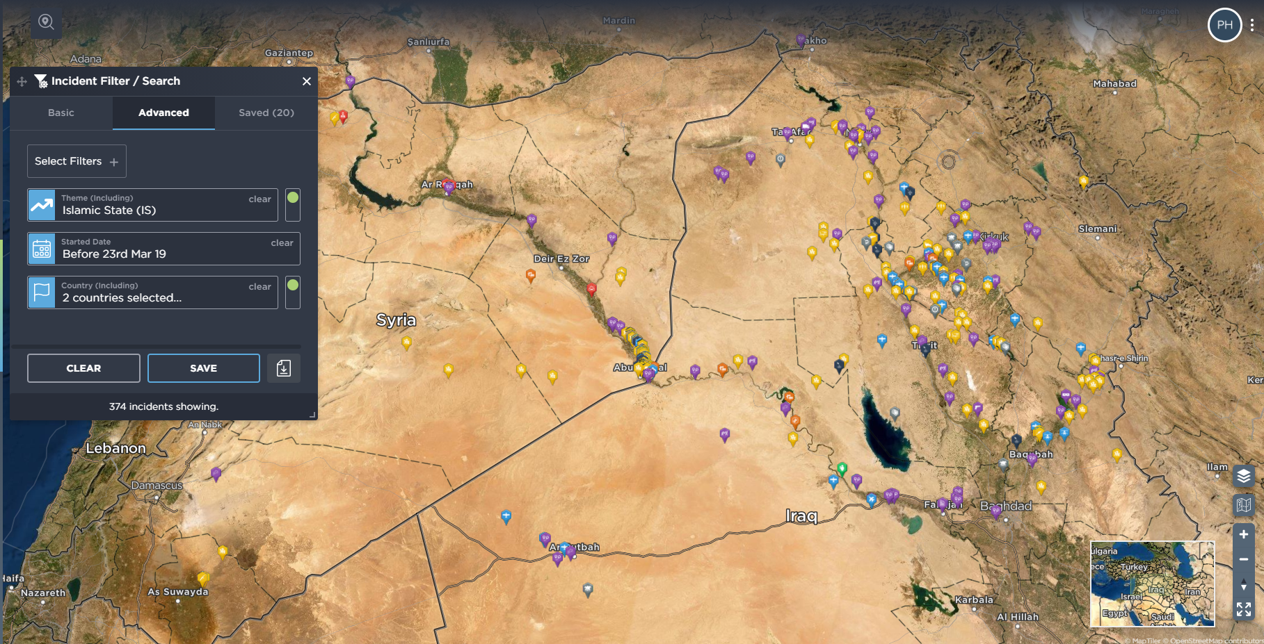 ISIS in Iraq and Syria 2015-2019 loss of territory