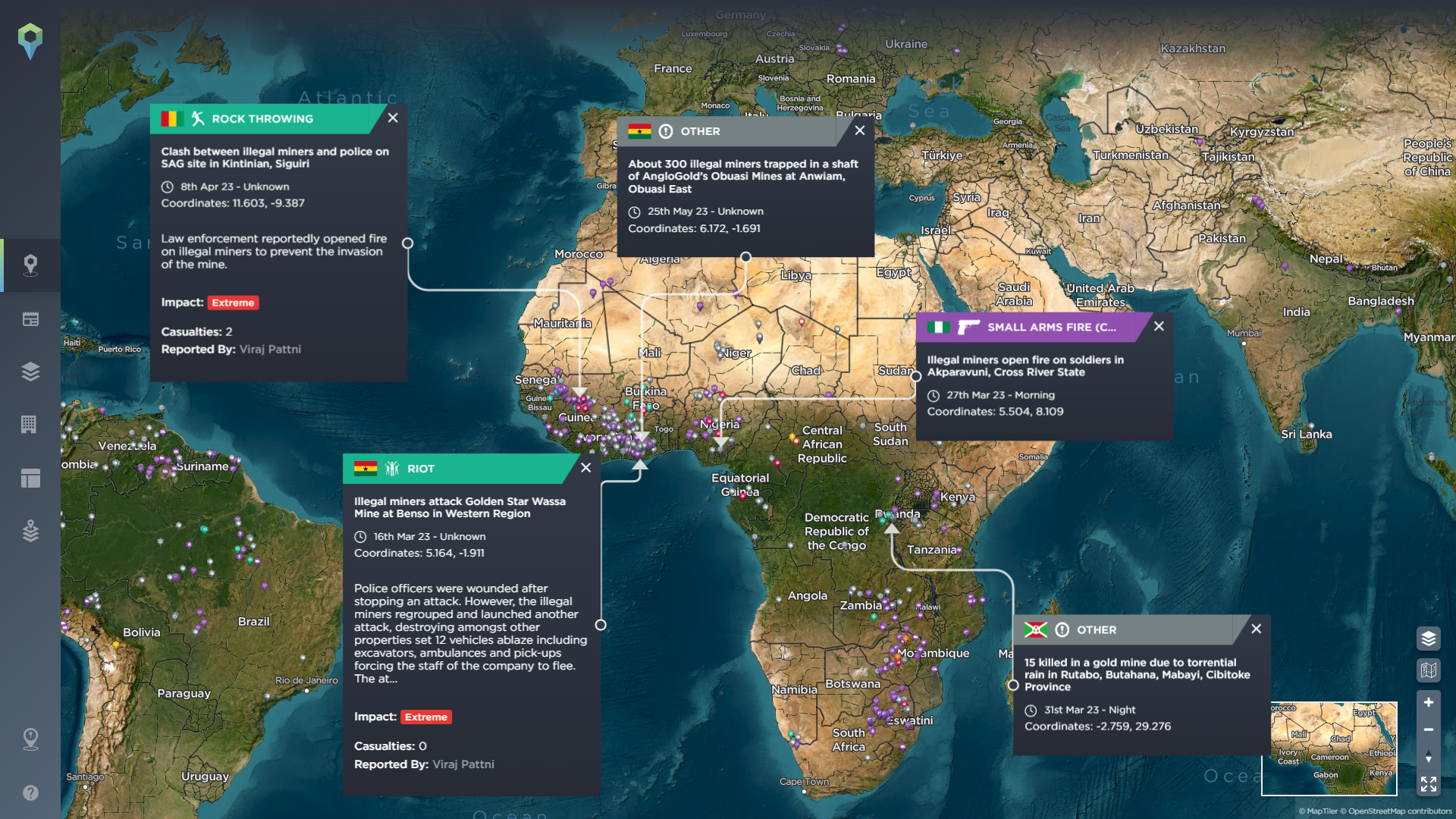 Tracking Illegal mining in Africa