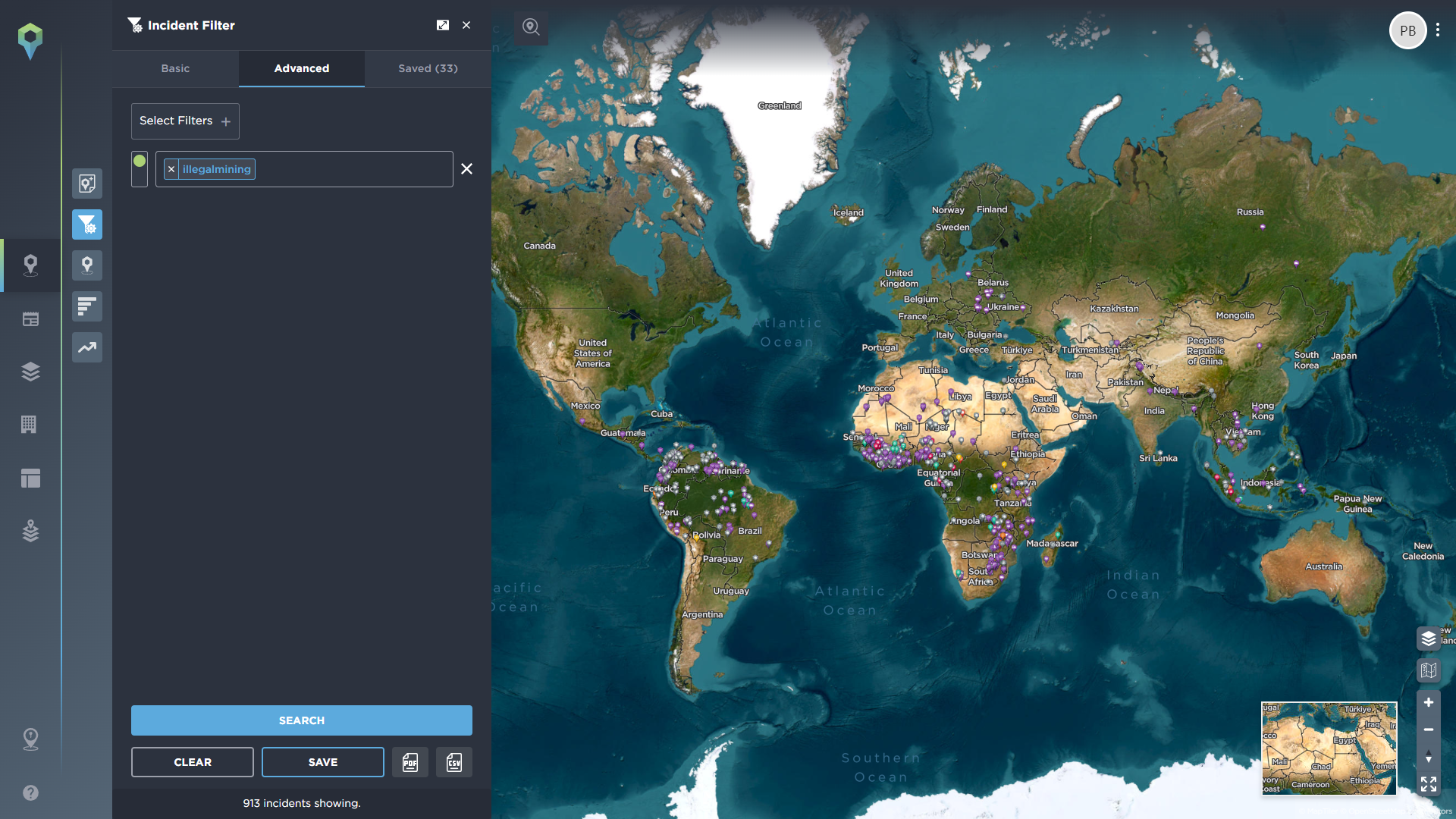 Tracking illegal mining using threat intelligence