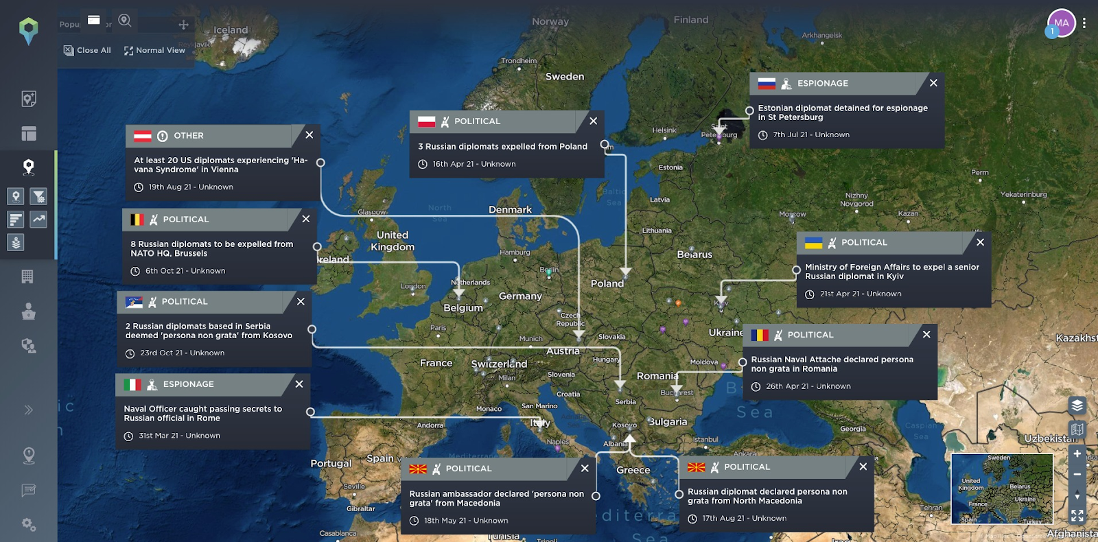 Russia Europe spying diplomatic incidents nordstream 2