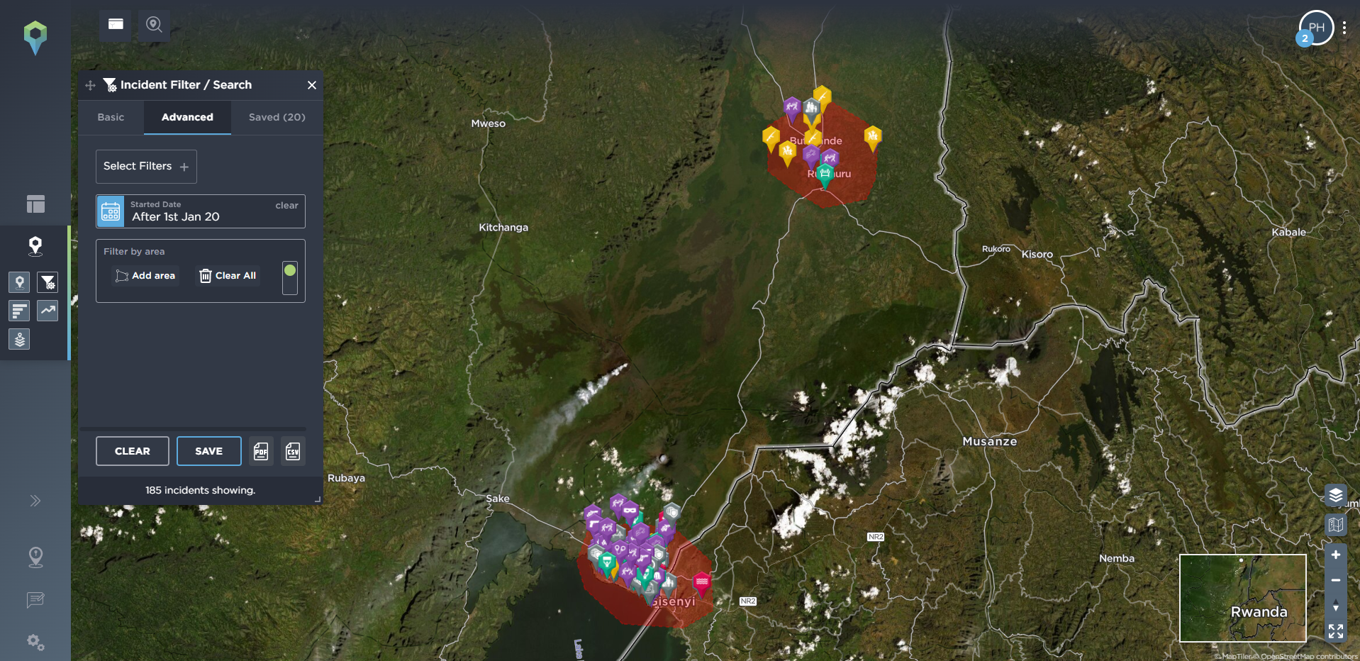 Tracking armed conflict Democratic Republic of Congo route threat assessment using threat intelligence software