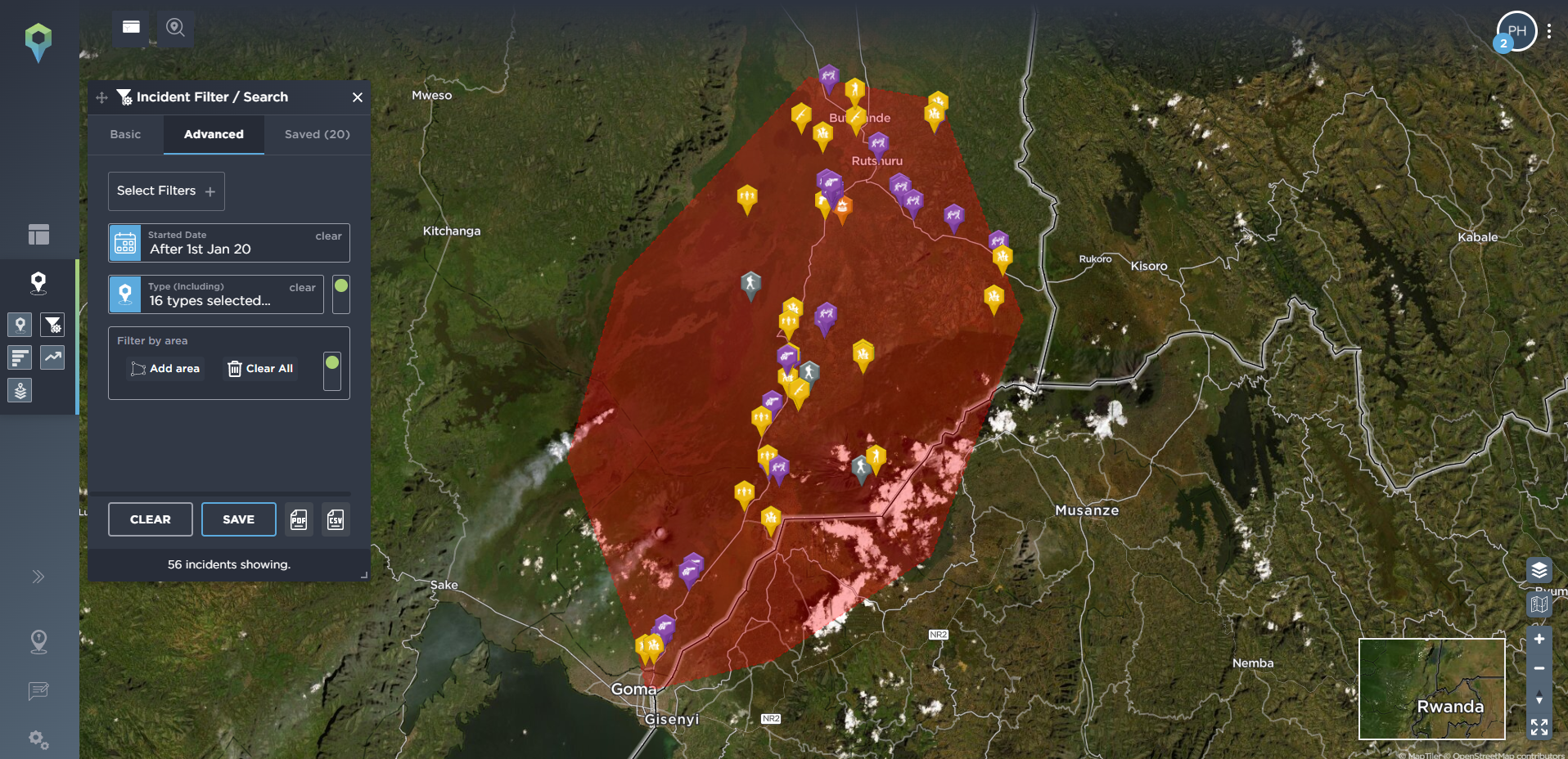 Tracking armed conflict Democratic Republic of Congo route threat assessment using threat intelligence software