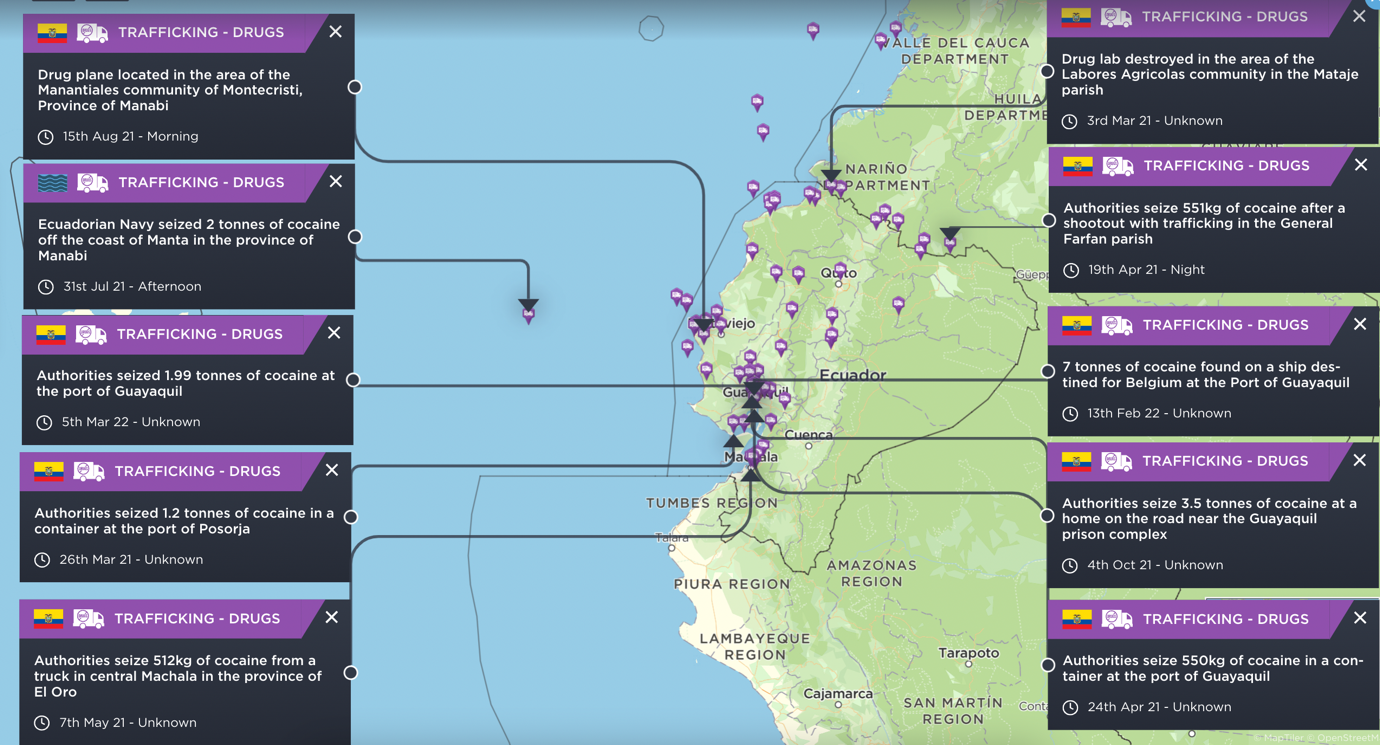 Ecuador crime and safety drug trade seizures