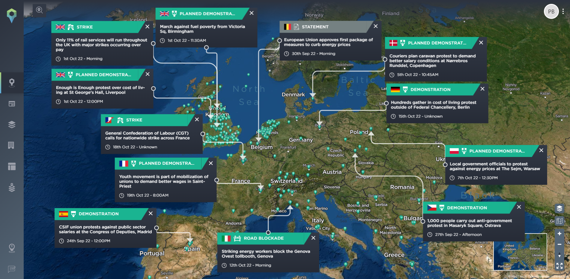 economic protests europe