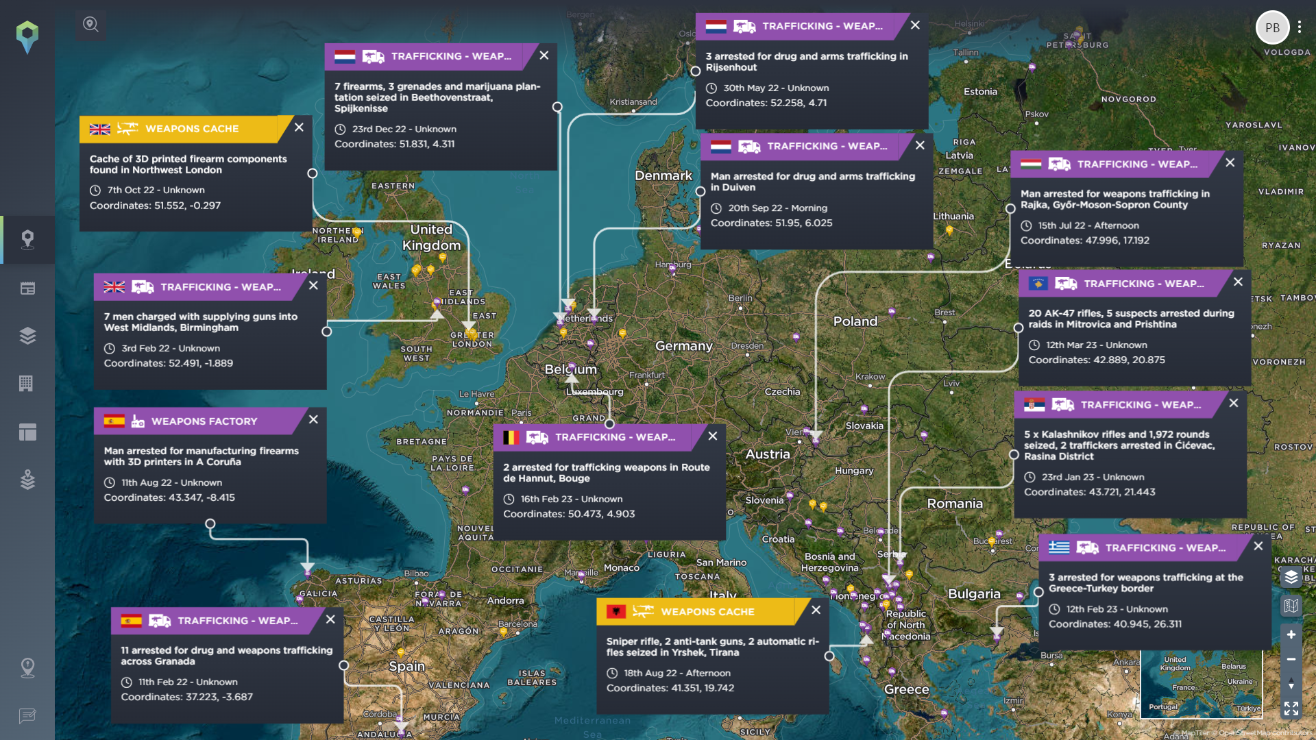 Europe gun trafficking