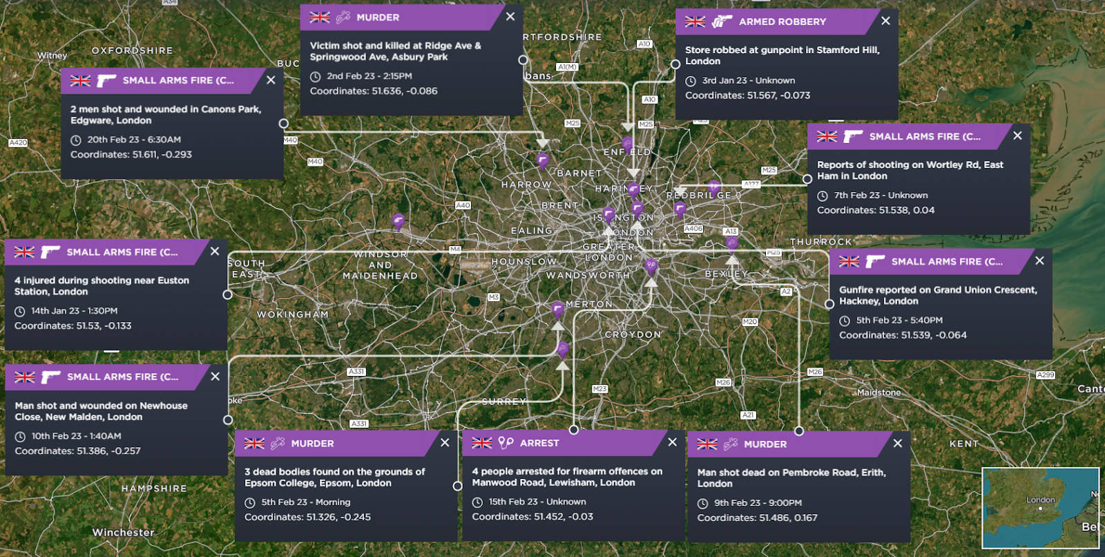 London gun crime 2023