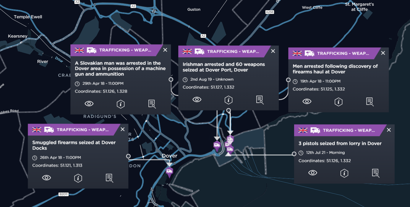 dover weapons trafficking into the uk