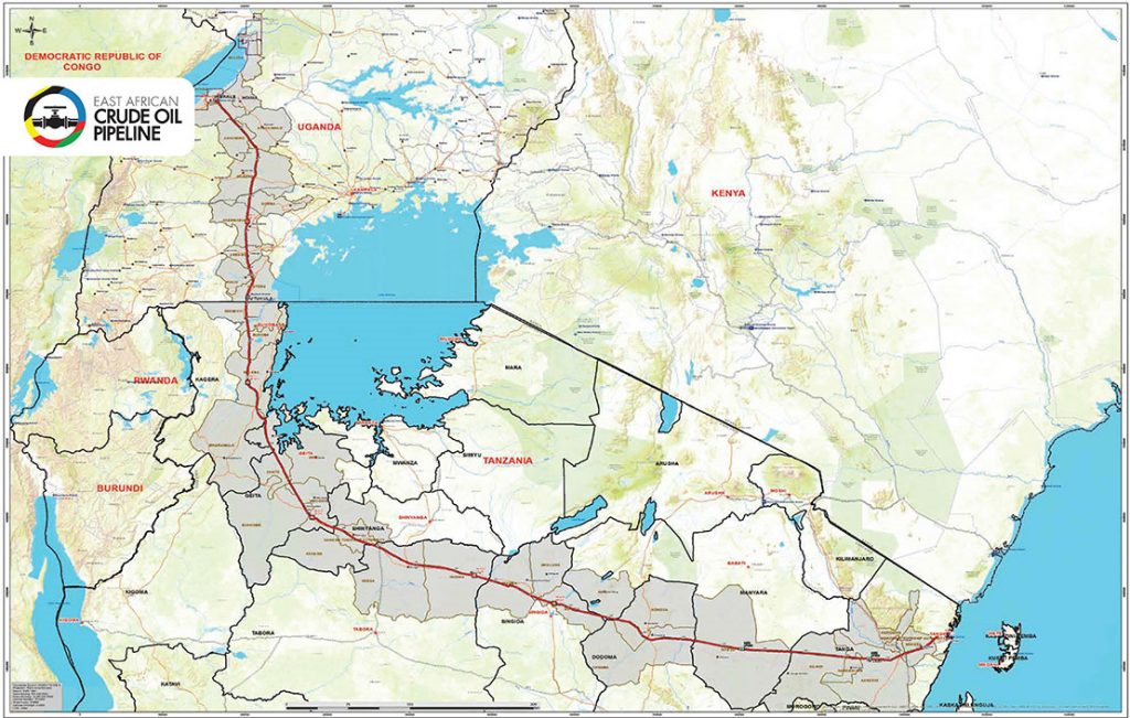 Uganda Tanzania oil pipeline route