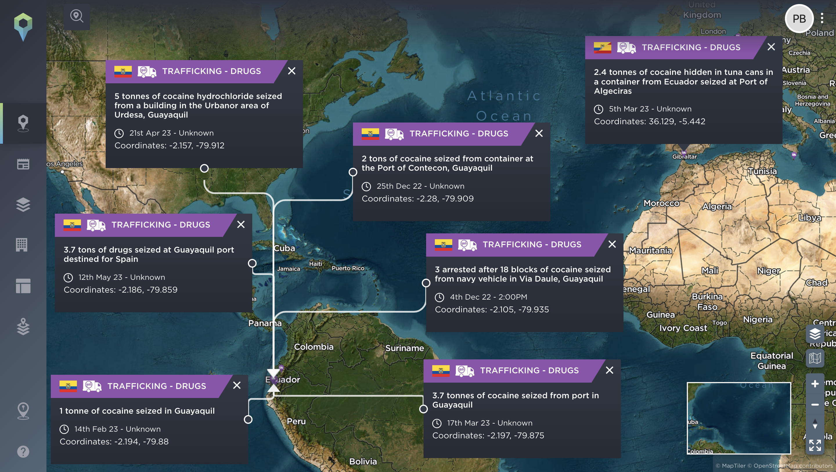 Ecuador cocaine trafficking