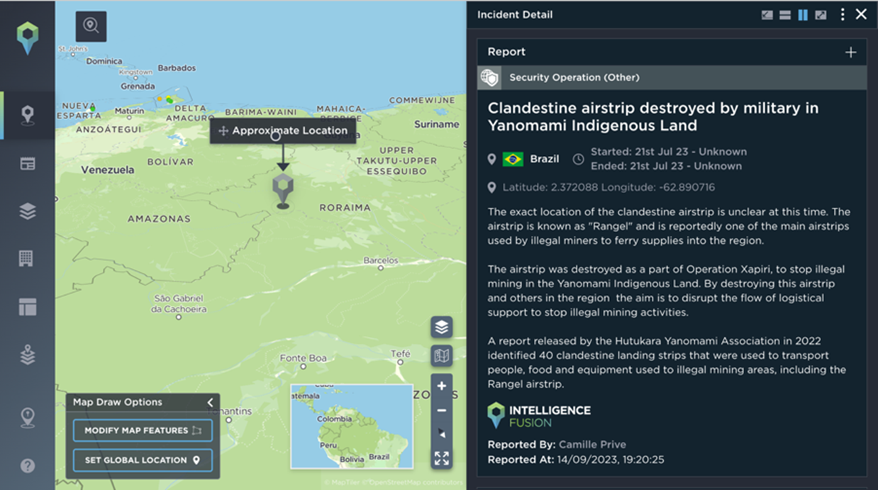 Clandestine airstrip destroyed by the military