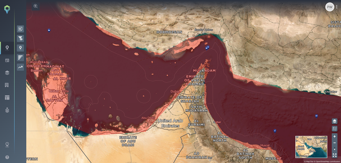 Maritime incidents confirmed to be involving IRGCN or the Iranian Navy, 2023