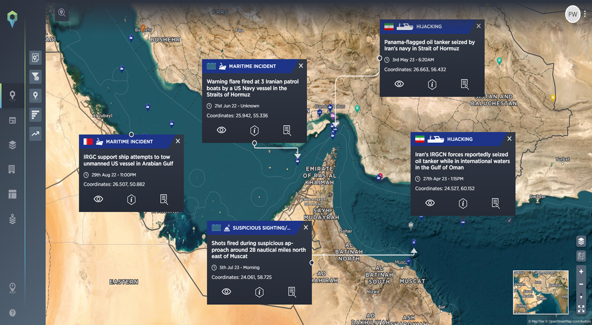 Collection of some high-profile incidents involving the IRGCN and Iranian Navy, 2022-2023