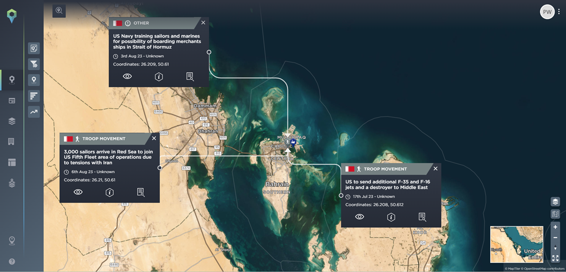 US movements in the Persian Gulf, 2023