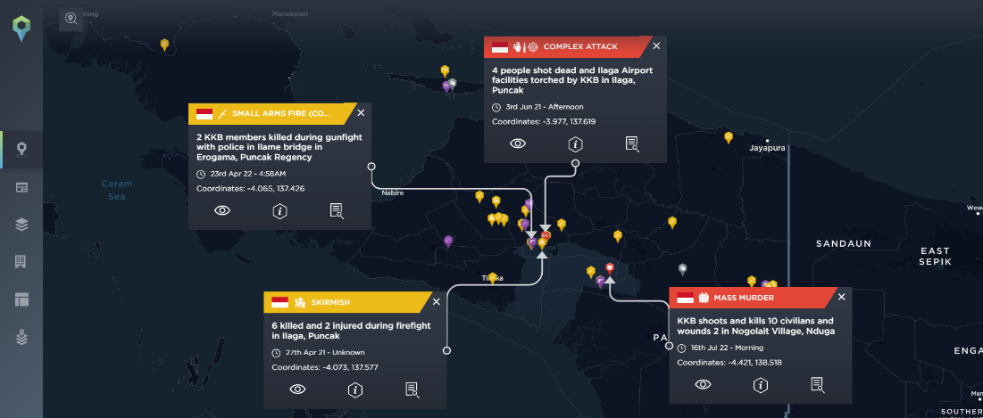 Some notable TPNPB/KKB Activity insurgency in West Papua, 2021-22