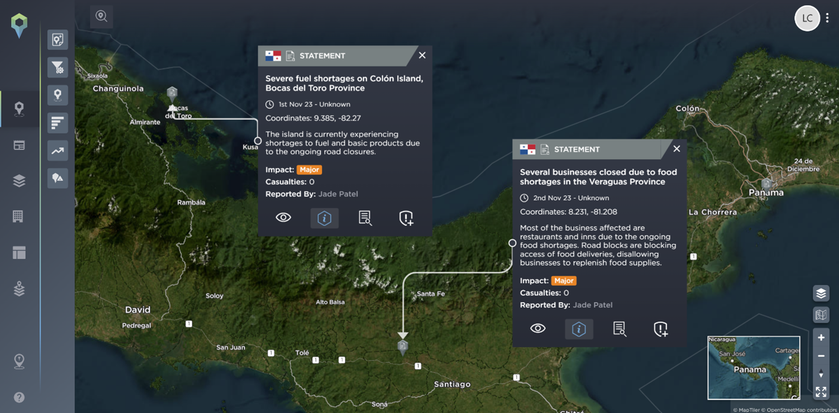 Fuel and food shortages Panama