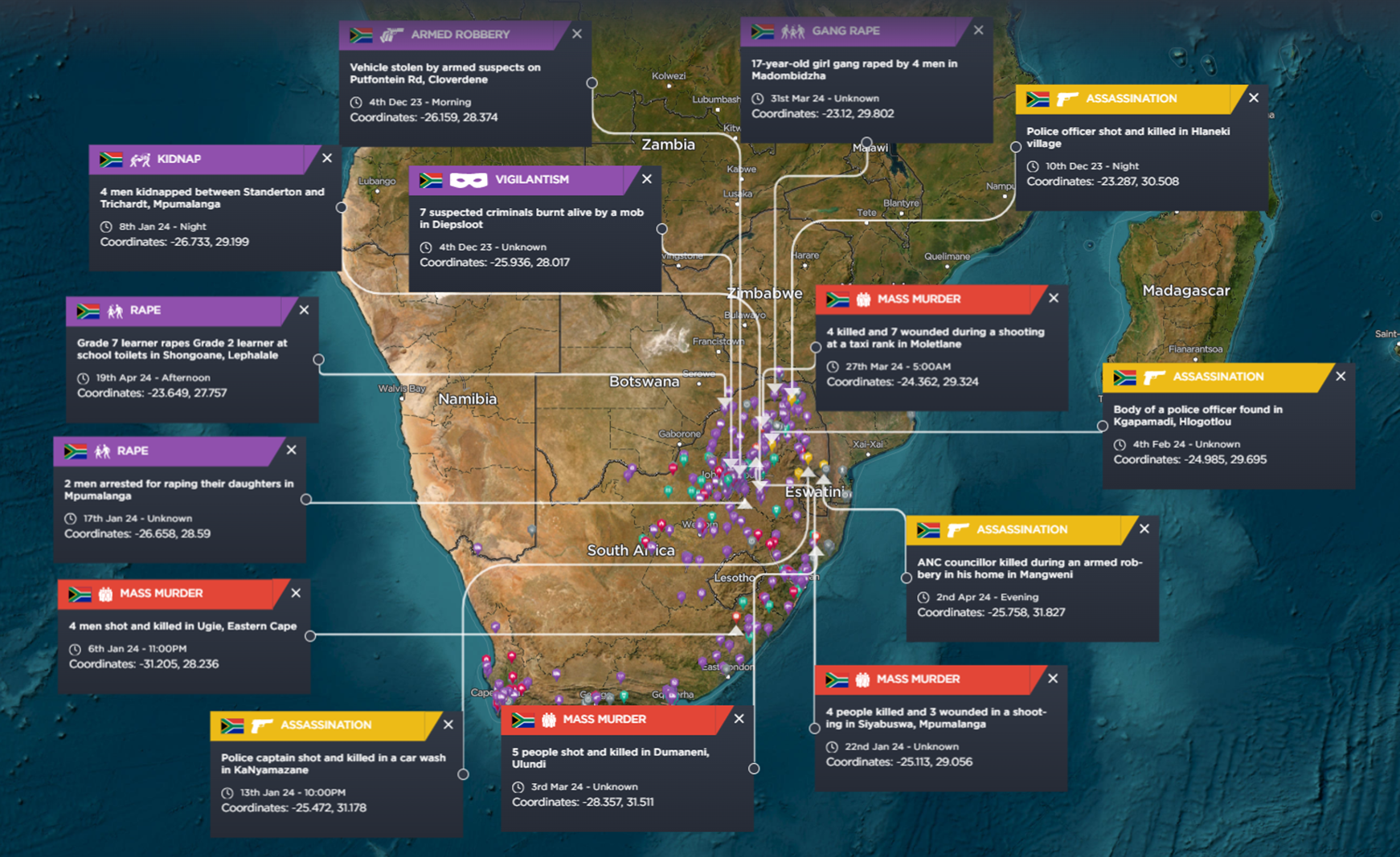 south africa violent crime 2024 elections